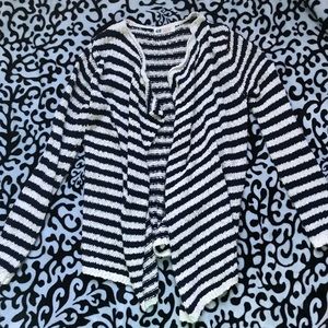 H&M Navy Blue and White tripes Cardigan